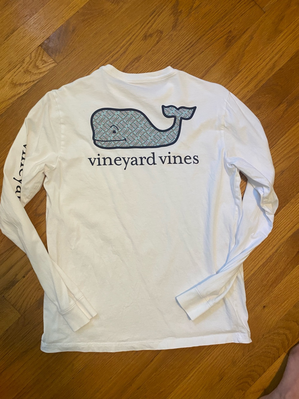 Boys Vineyard Vines “Baseball” Long Sleeve White Tee